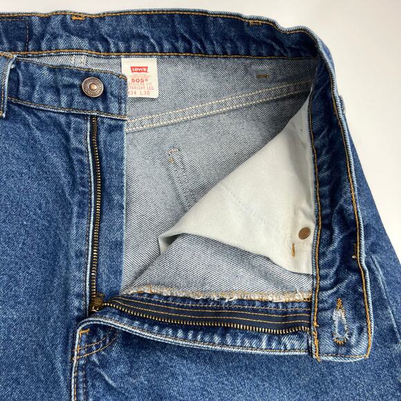 Levi’s Vintage Jeans 505 Mens 34x30 “33x29.5” Straight Leg Orange‎ Tab 90s Blue - Picture 5 of 14